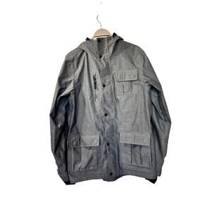 INI‎ Cooperative Men's Waterproof Hooded Full-Zip Ski Jacket Gray Size Medium